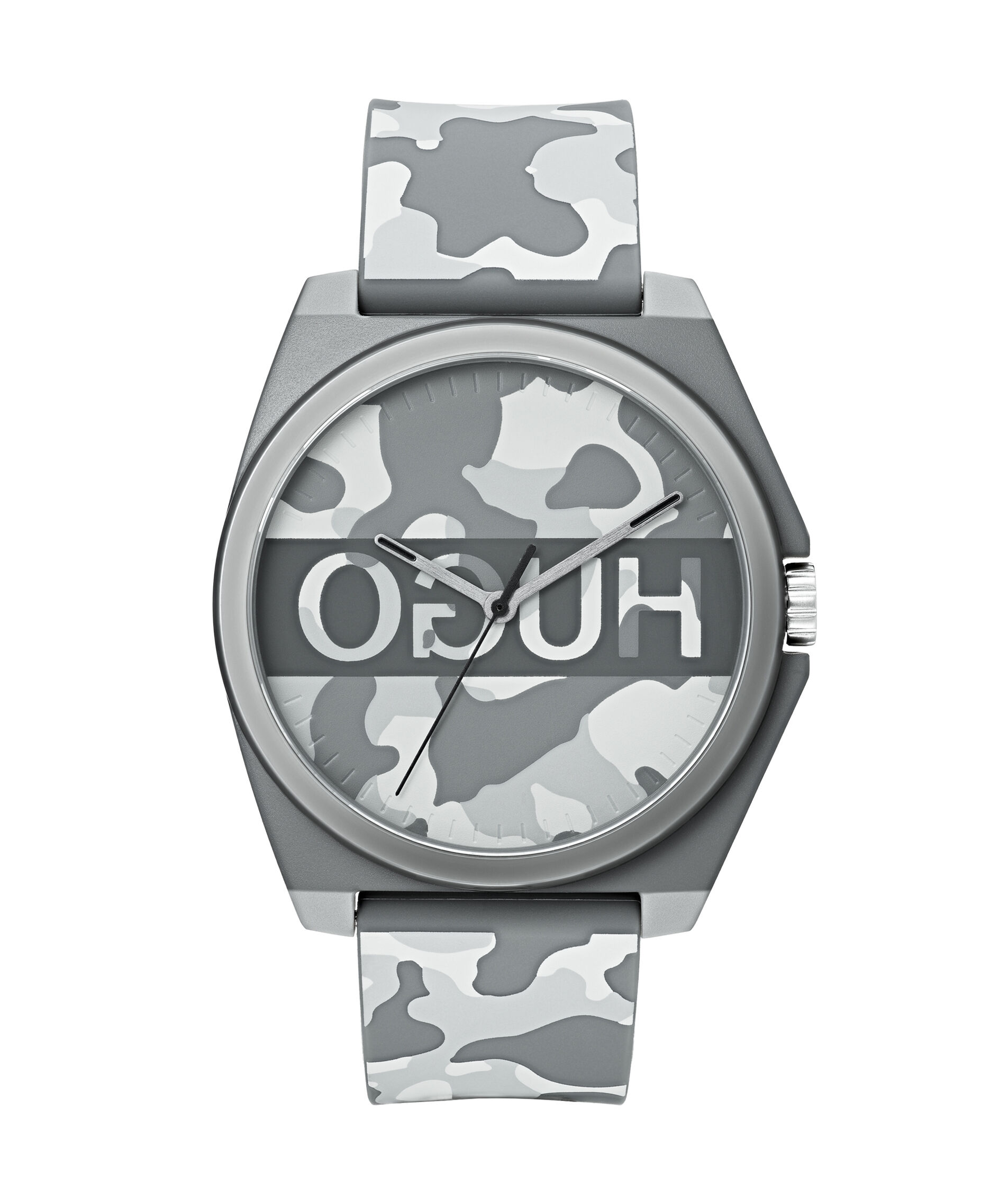 Hugo Boss Movado Company Store Play grey TR90 case with camoflauge dial and strap