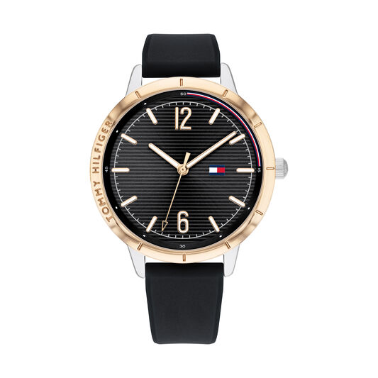 halvleder bestemt Nævne Tommy Hilfiger Watches| Movado Company Store |Women's Tommy Hilfiger Black  Silicone Strap Watch