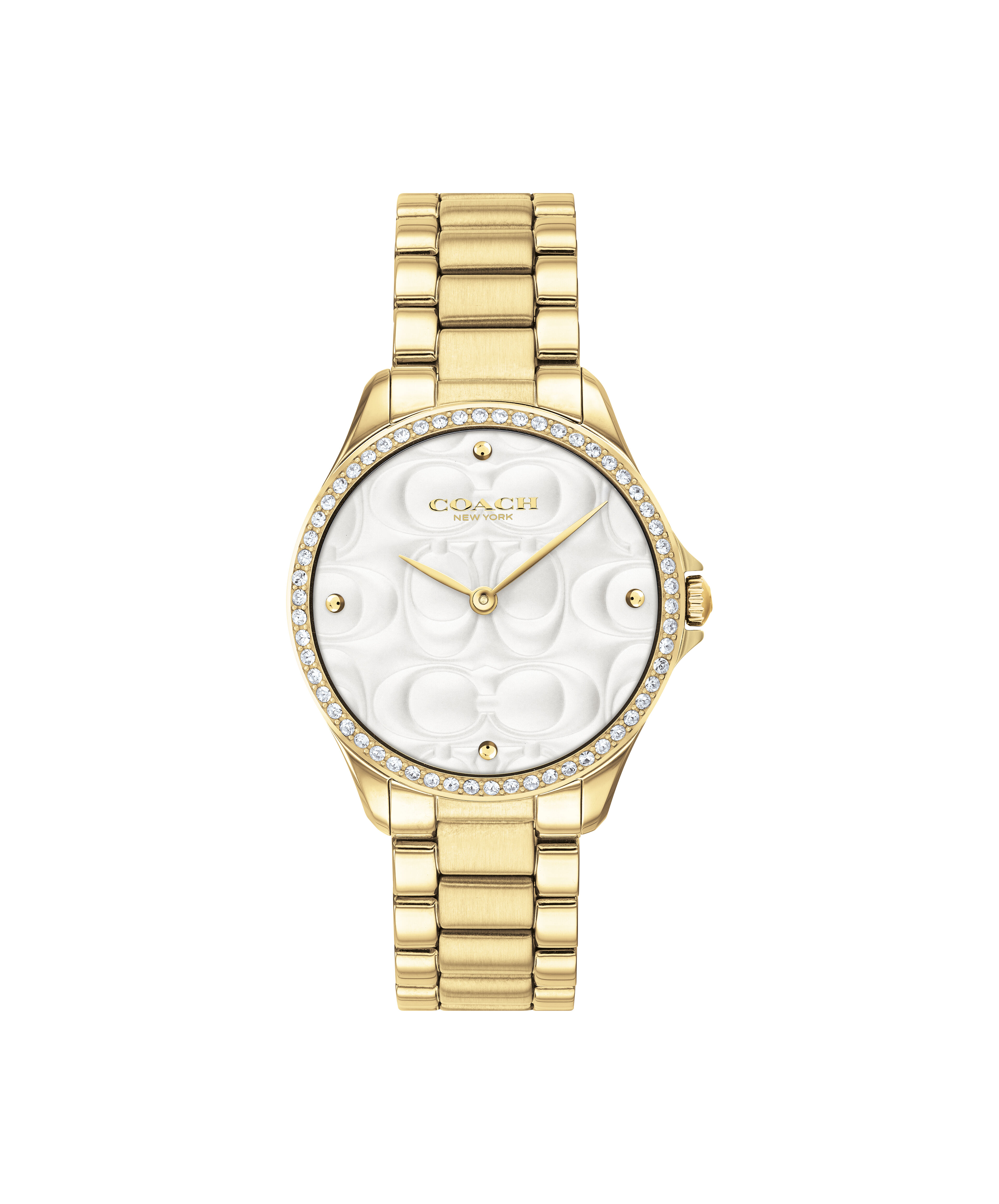 Gold coach watch with diamonds cheap