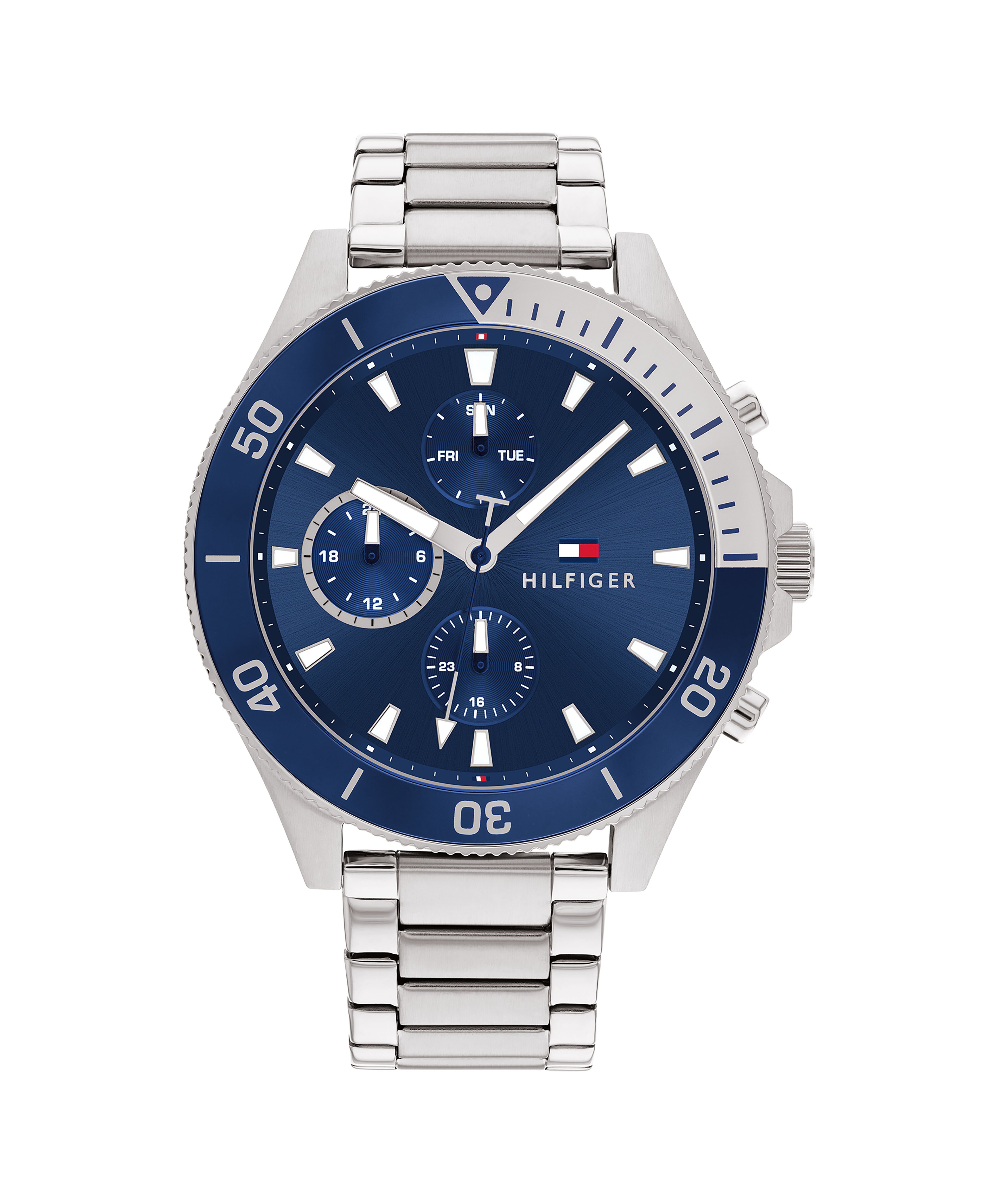 Tommy hilfiger round analog blue dial men's watch cheap