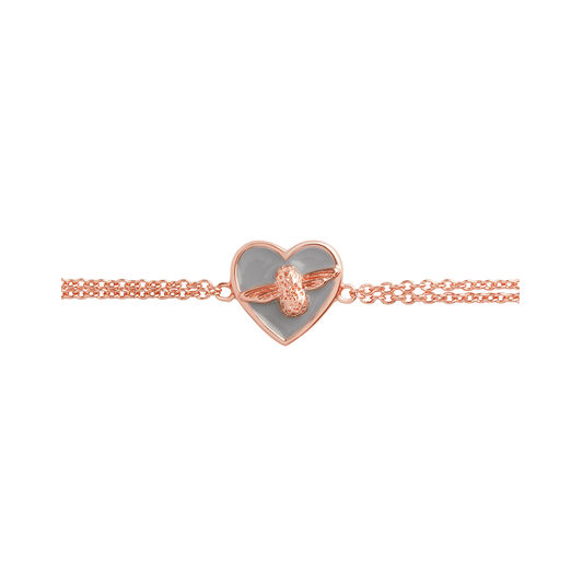 Olivia Burton Love Bug Chain Bracelet Grey & Rose Gold