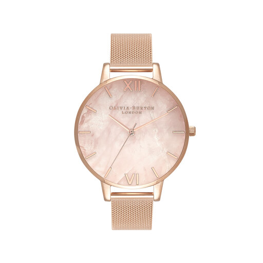 Semi Precious Rose Gold Mesh Watch