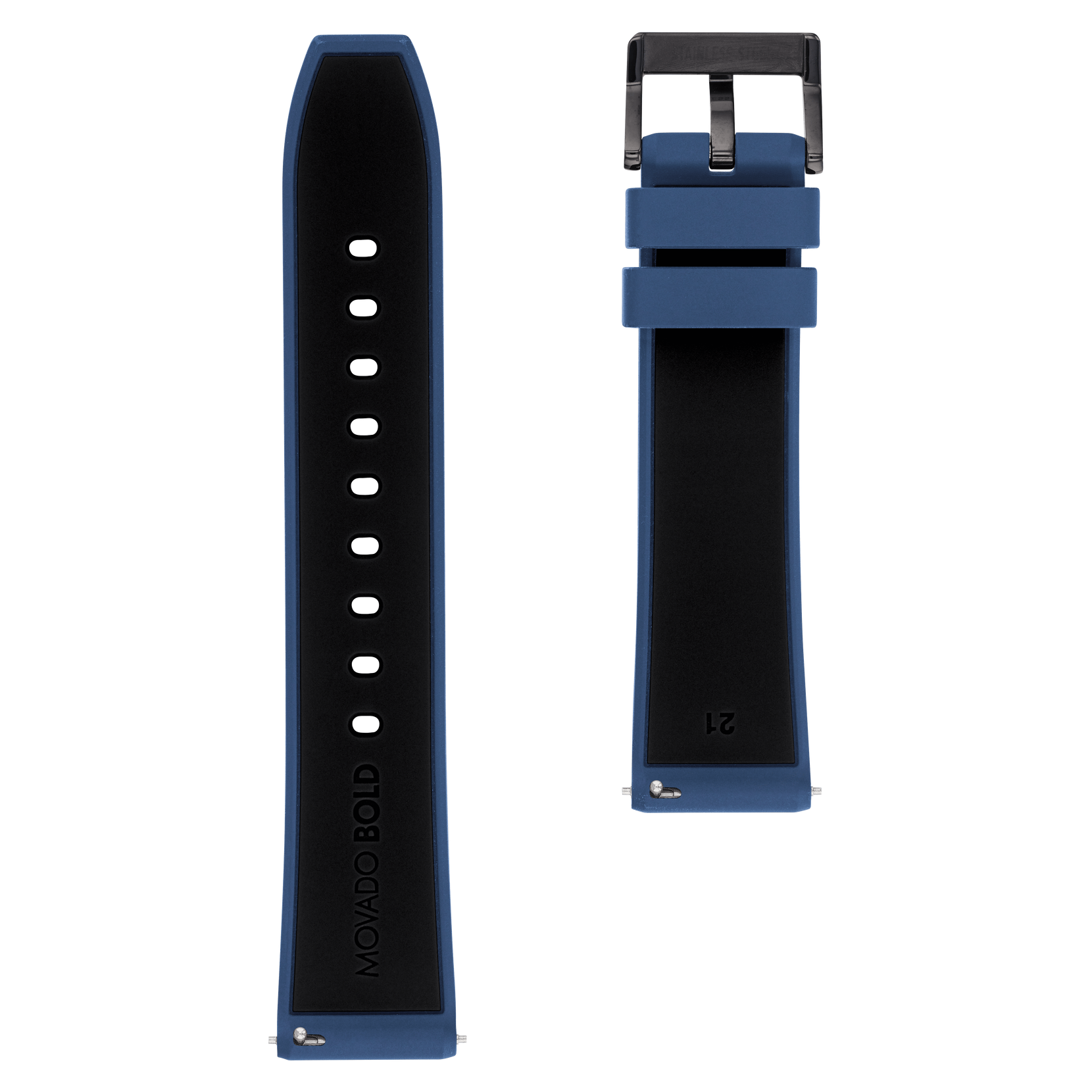 Movado Movado Connect 2.0 21mm Navy Silicone Strap