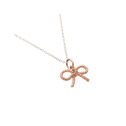 Vintage Bow Charm Necklace Silver & Rose Gold