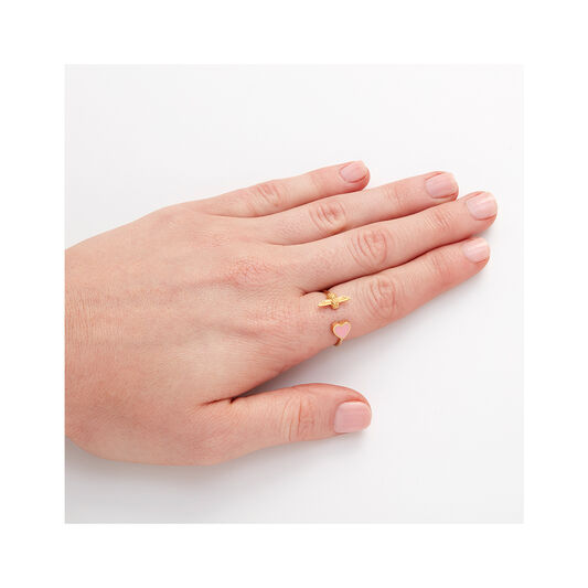 Olivia Burton Love Bug Ring Pink & Gold