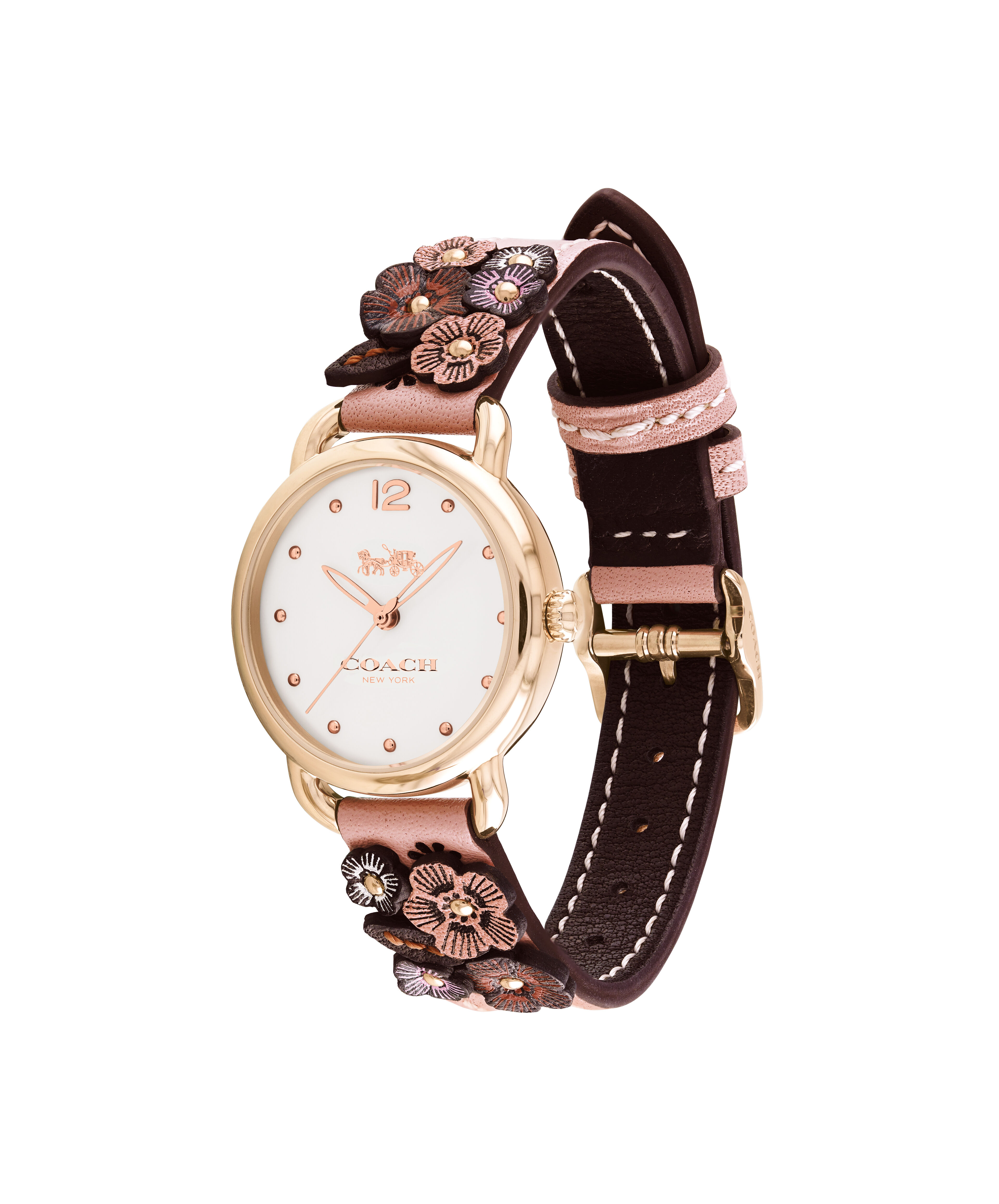 Coach delancey watch with floral applique hot sale