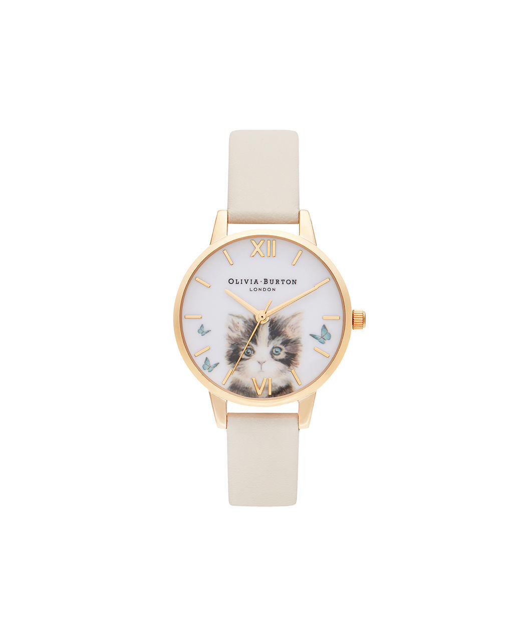 Cat Midi Vegan Cream Gold Watch