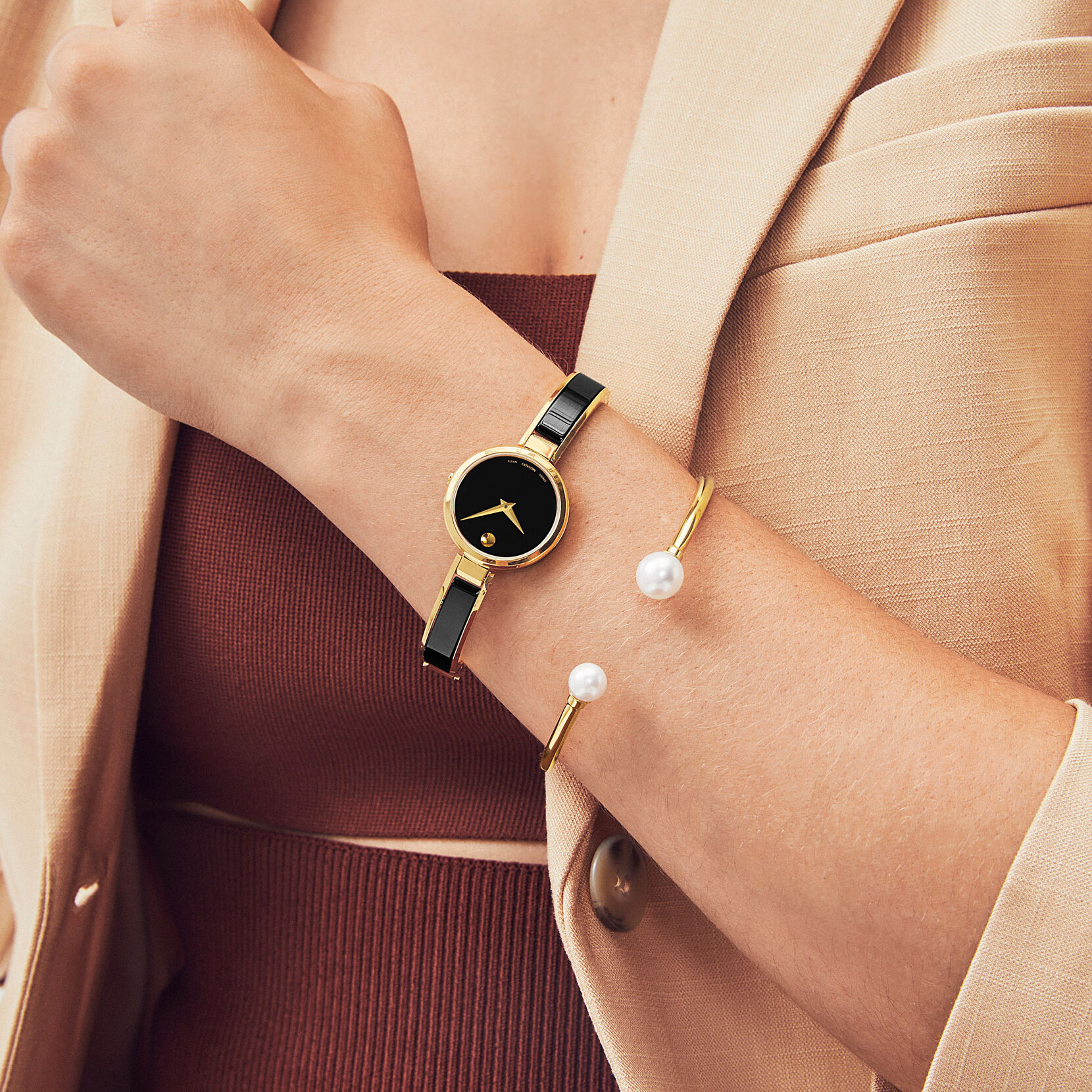 Pearl Motif Women's Bangle