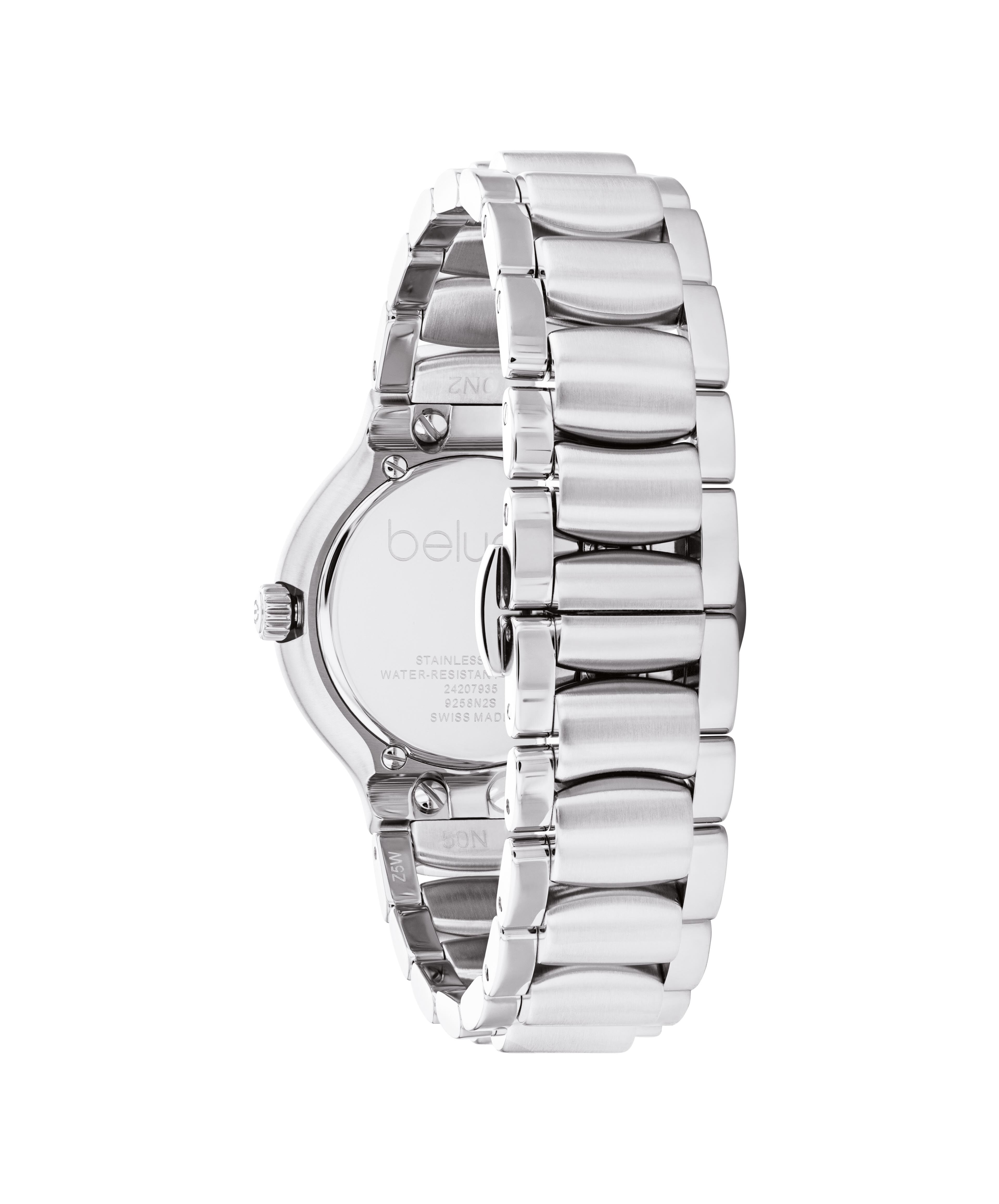 EBEL Women s Watch Beluga Lady stainless steel case with diamonds silver toned metallic dial with painted roman numerals