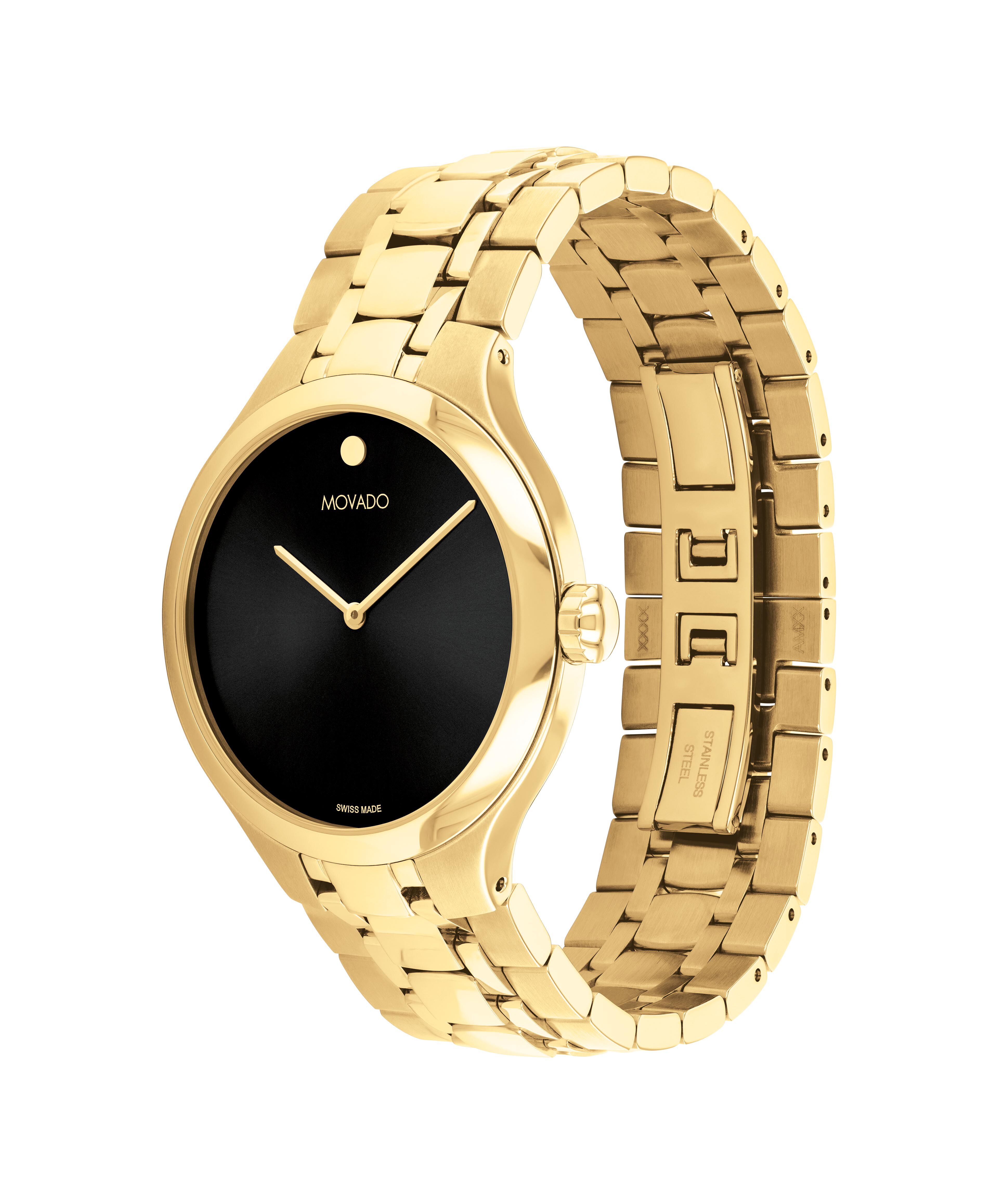 JEWELRY. Men's Movado Zenith Museum 14kt Gold sold at