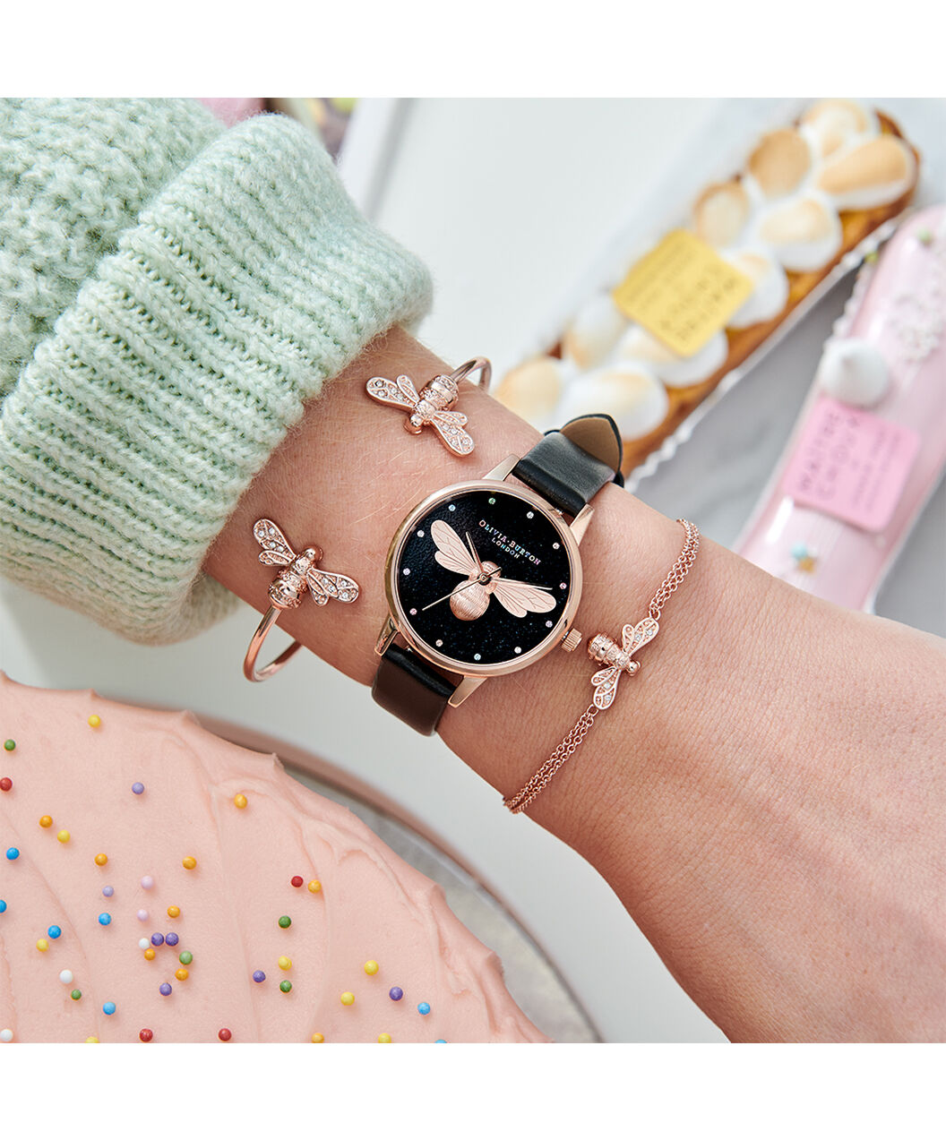 Olivia burton rose gold watch strap on sale
