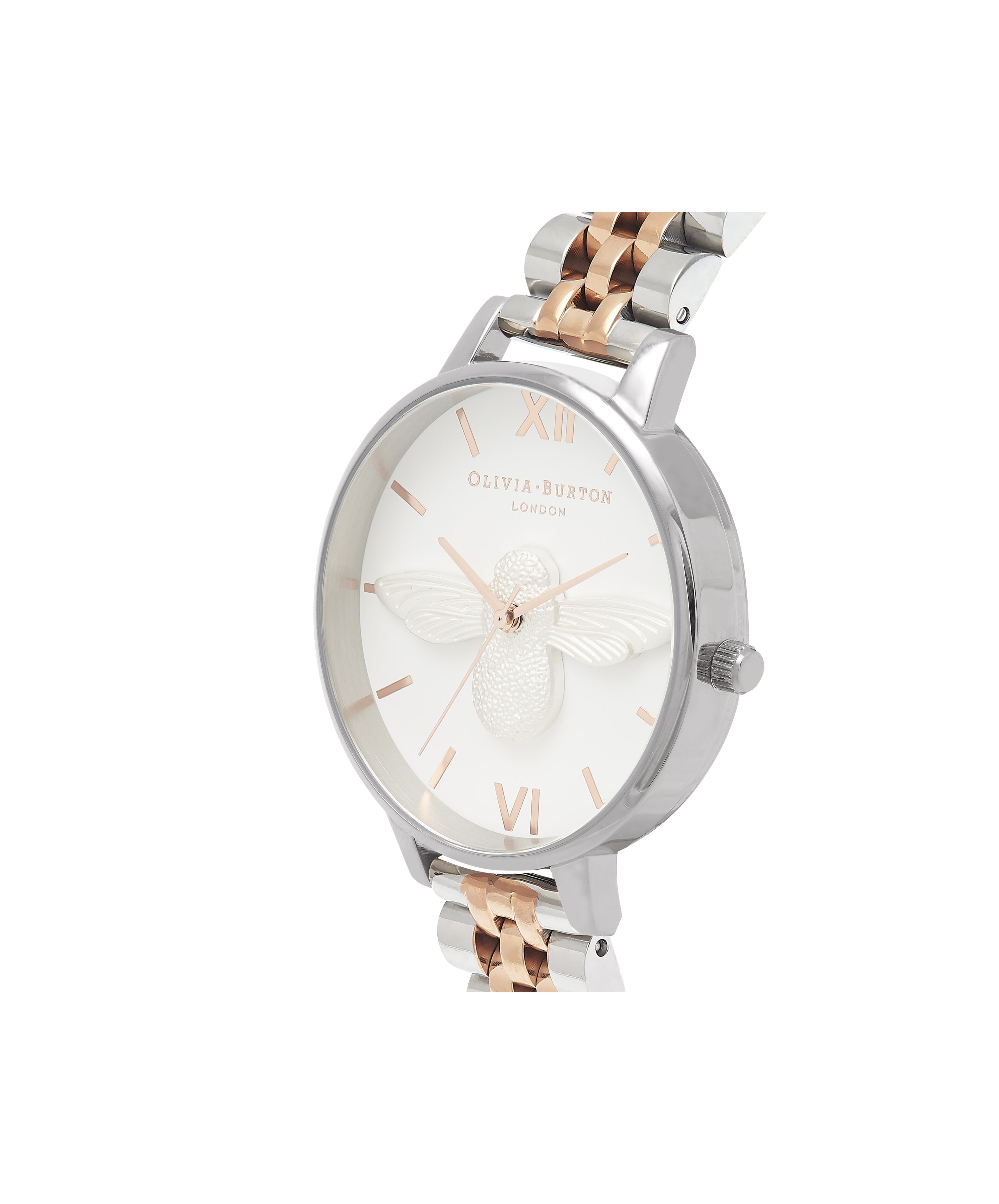 Ladies 3D Bee Bracelet Silver Rose Gold Olivia Burton London