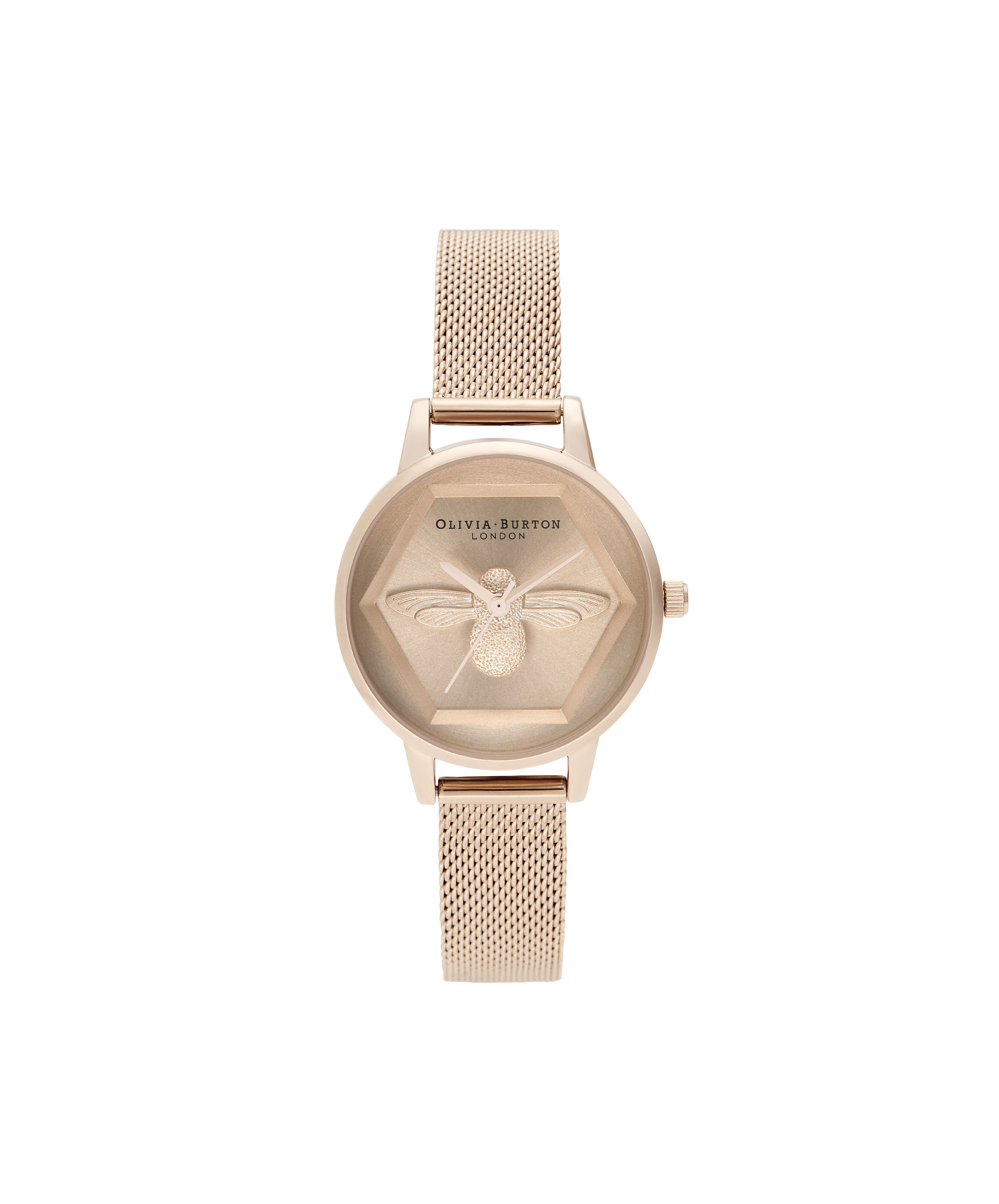 Charity Bee Watch Pale Rose Gold Mesh Olivia Burton London