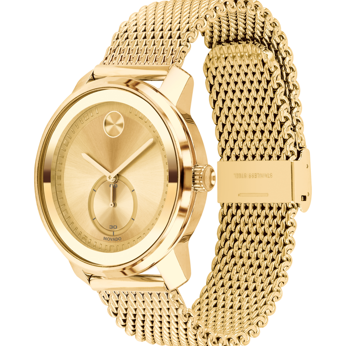 Movado gold mesh watch 2025