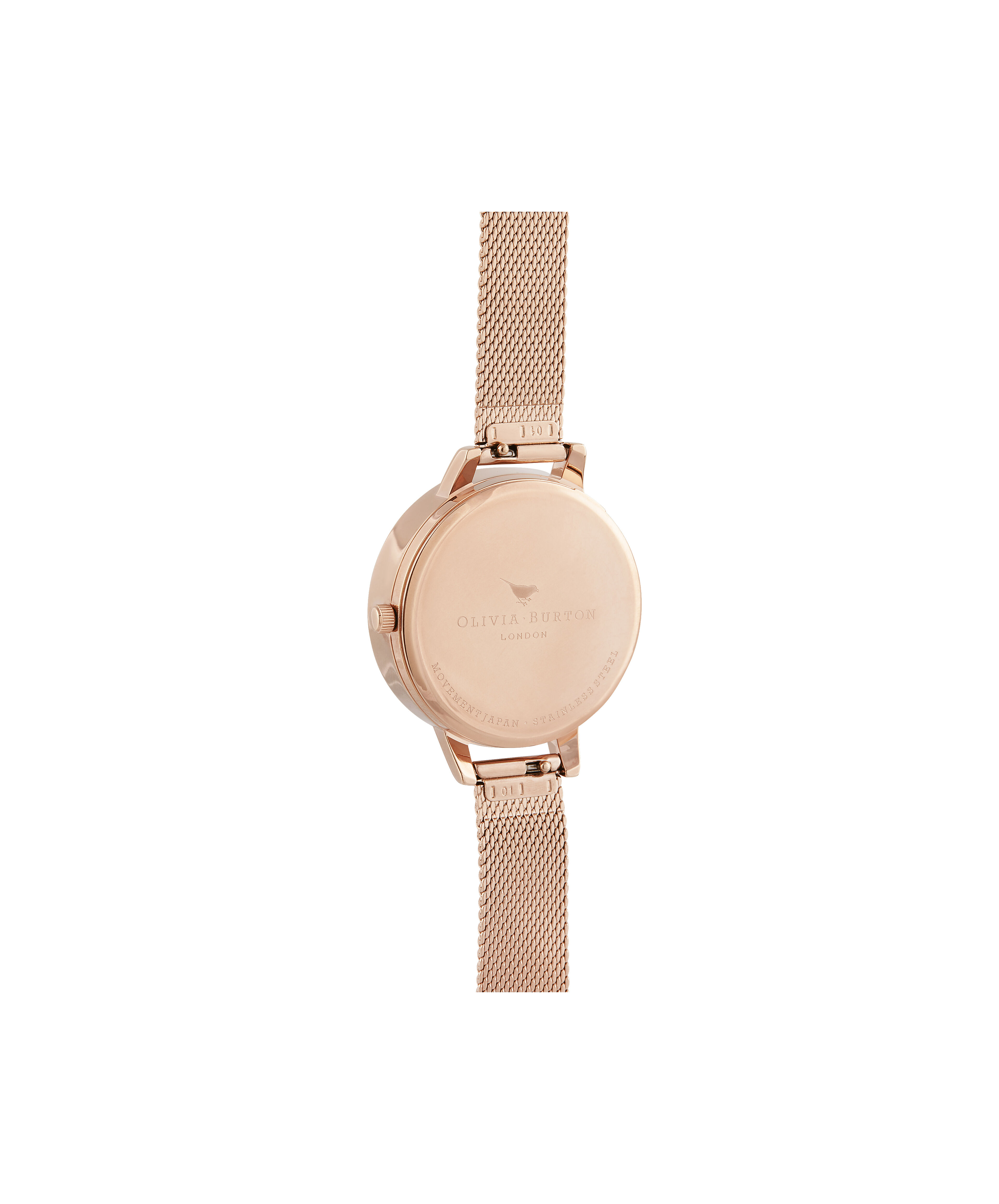 Demi Blush Dial Rose Gold Mesh Olivia Burton London