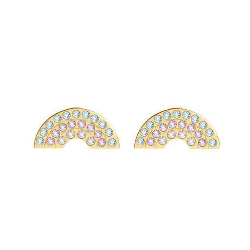 Gold Rainbow Stud Earrings