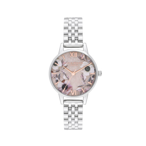 Midi Rose Quartz & Silver Bracelet Watch