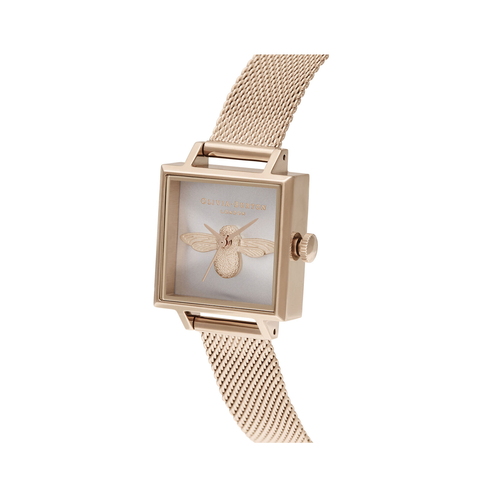 Olivia Burton 3D Bee Square Dial Women's Watch, 22mm
