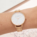 Olivia Burton White Dial Bracelet Rose Gold Women's Watch, 38mm