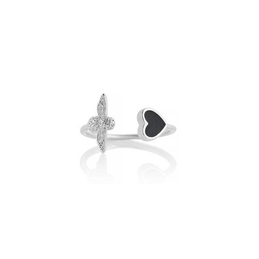 Olivia Burton Love Bug Ring Black and Silver
