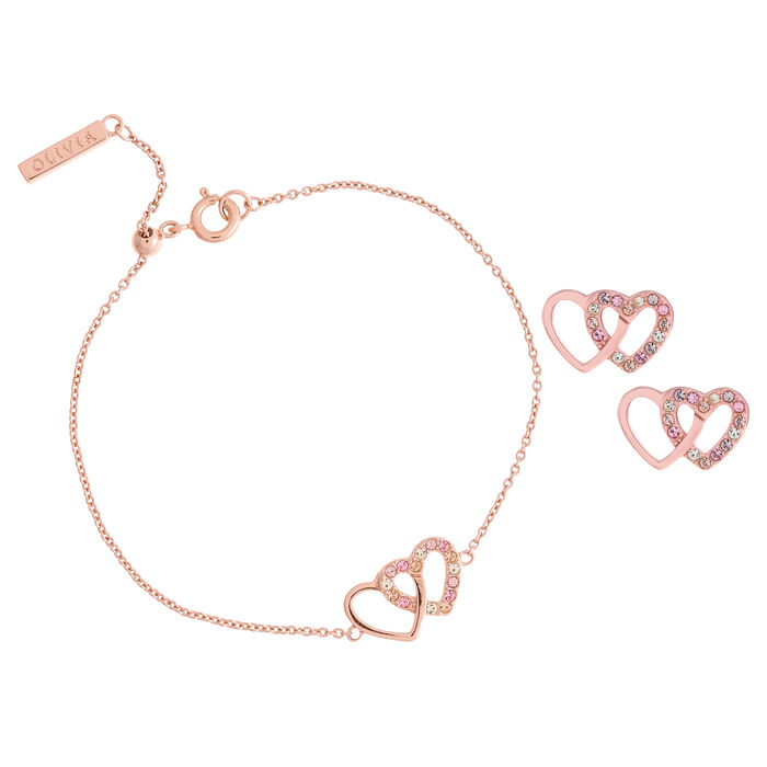 Interlink Bracelet & Stud Women's Gift Set
