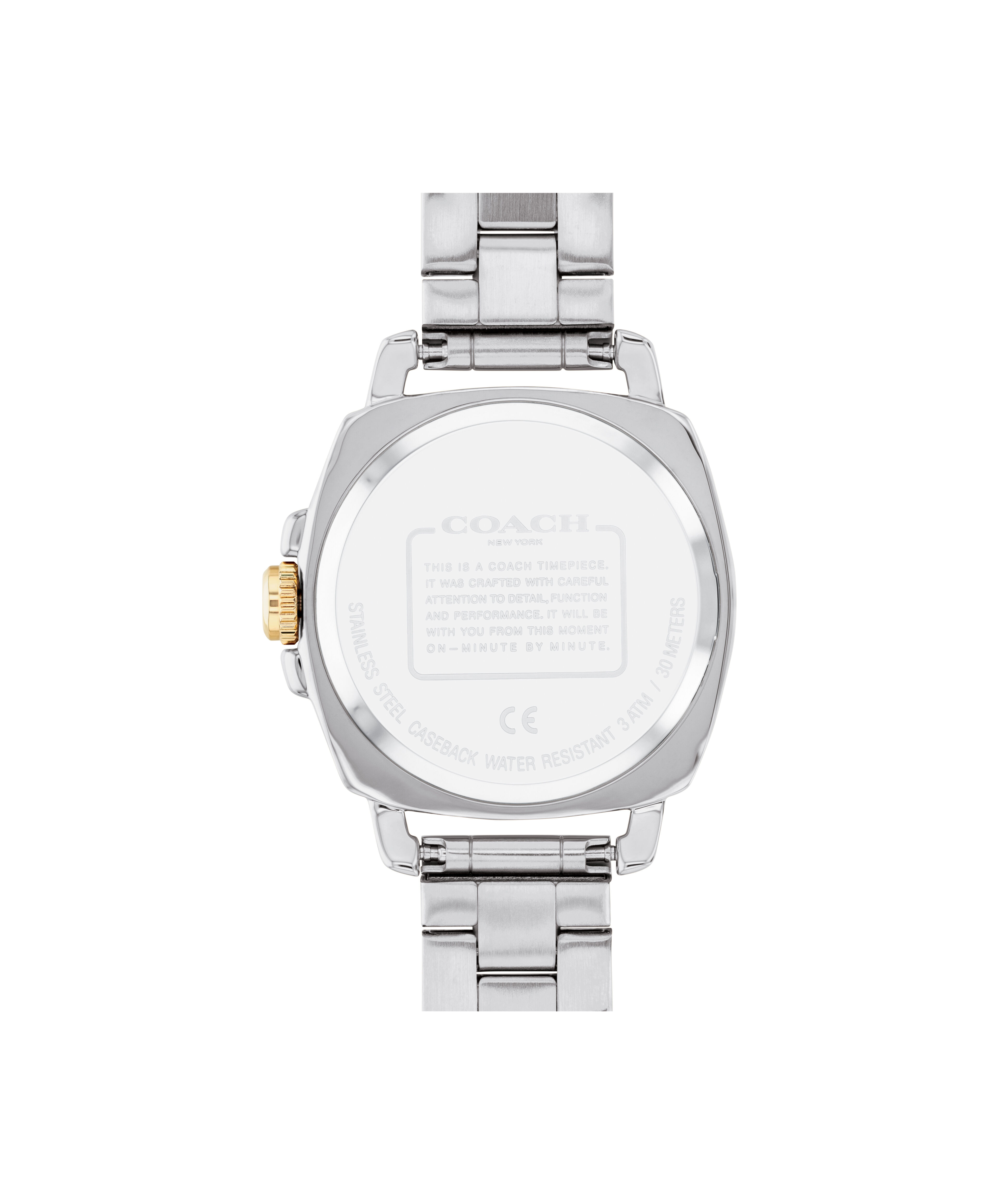 Coach Movado Company Store Coach Boyfriend Two Toned Bracelet Watch with Crystals