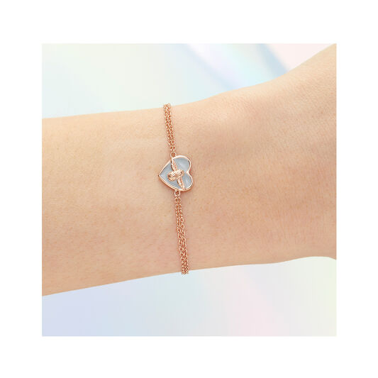 Olivia Burton Love Bug Chain Bracelet Grey & Rose Gold