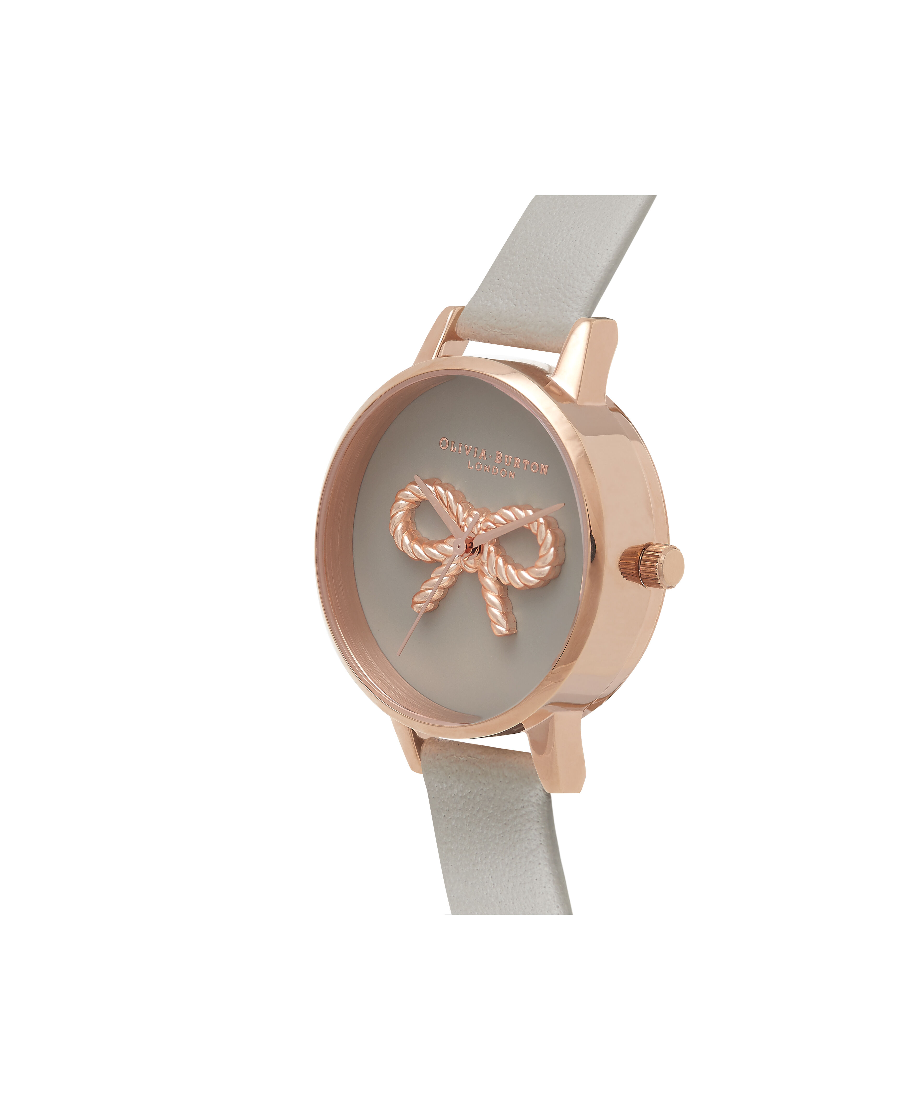 3D Vintage Bow Grey Rose Gold Watch Olivia Burton London