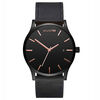 Black Rose Leather Men's Watch, 45mm