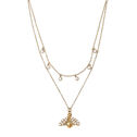 Gold Bee Double Layer Necklace