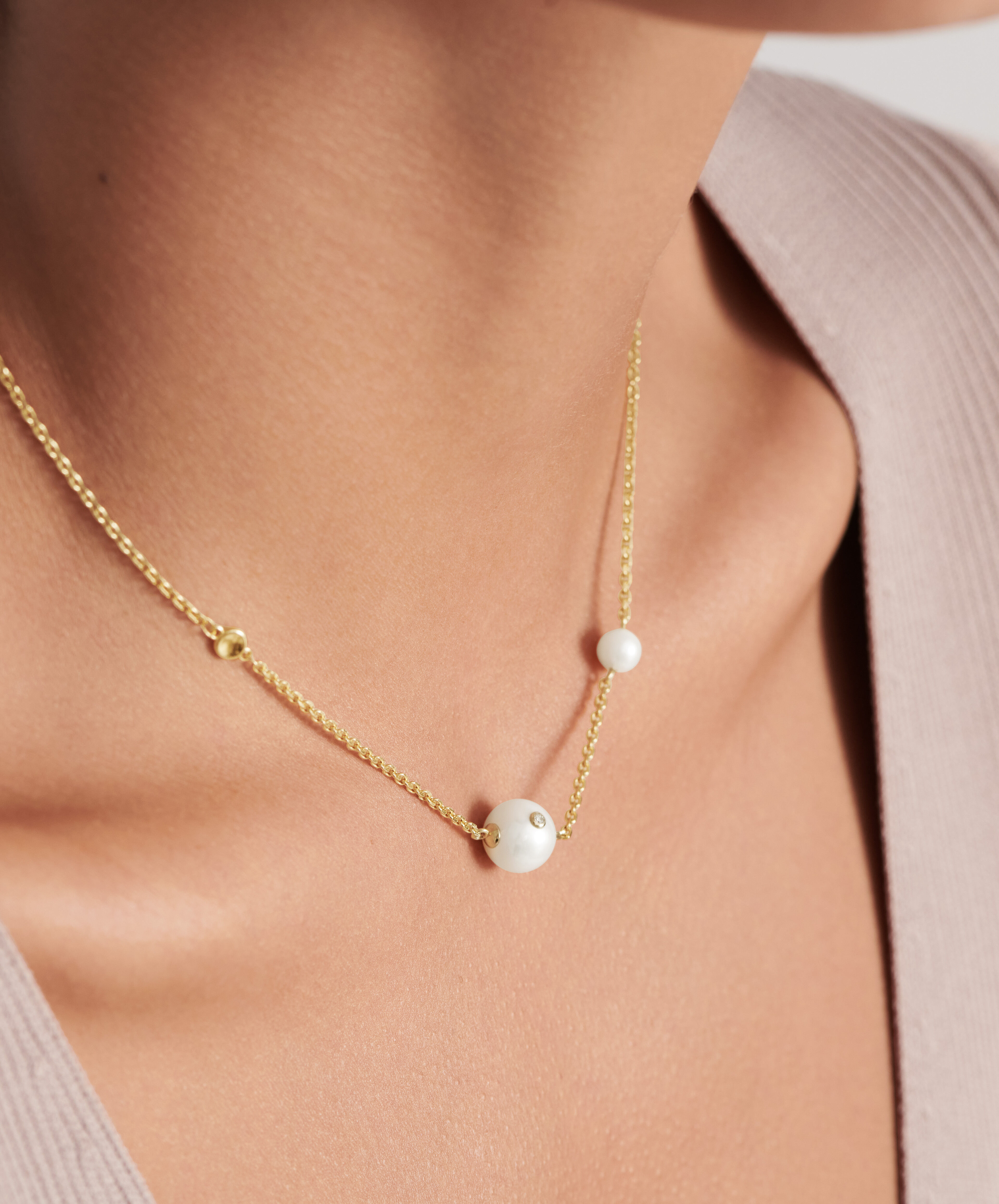 ネックレス・ペンダント FOURCOMMA MARBLE PEARL WH NECKLACE White Pearl Necklace Aquamarine and Pearl Pendant Necklace