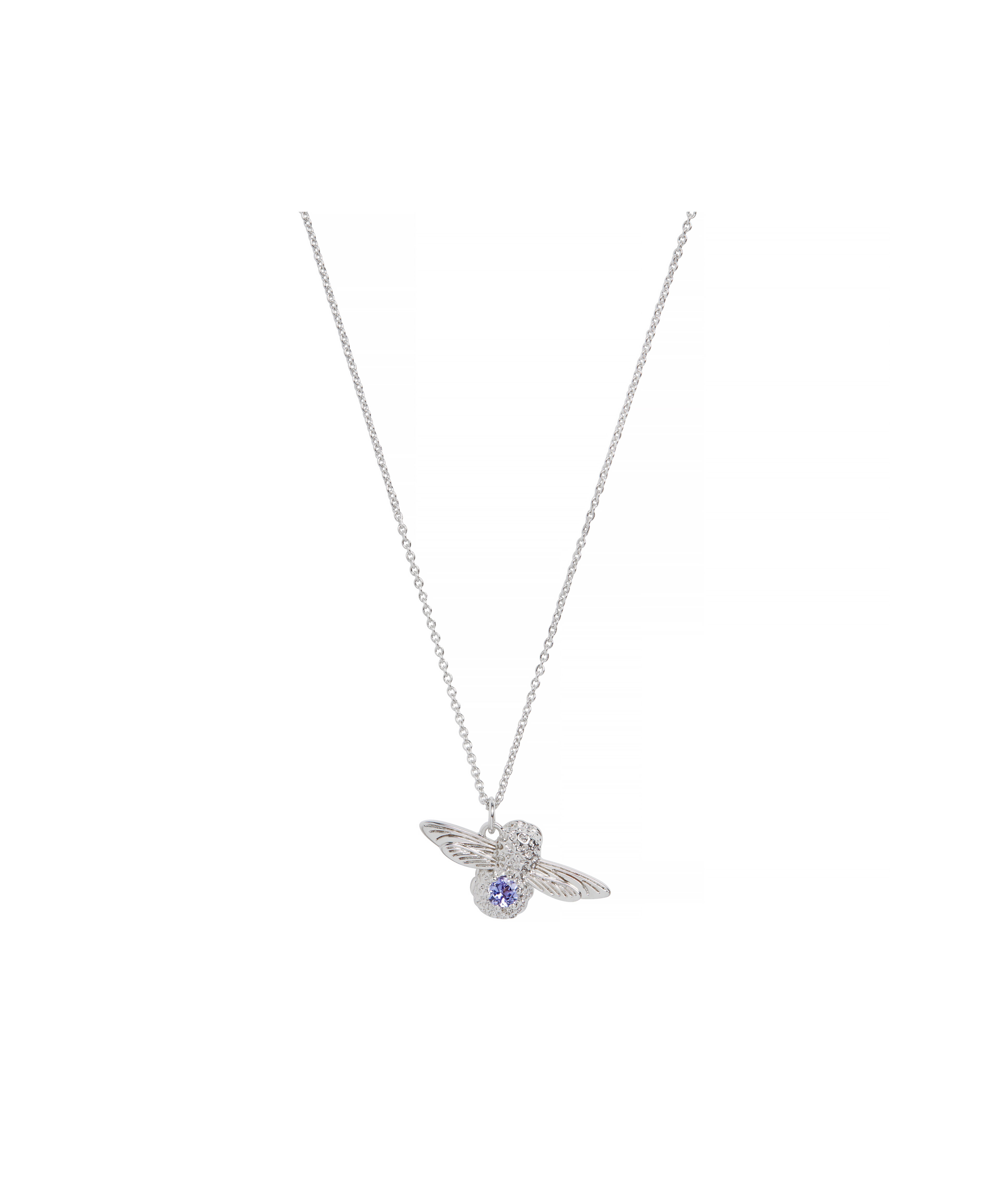 Olivia burton silver bee necklace sales