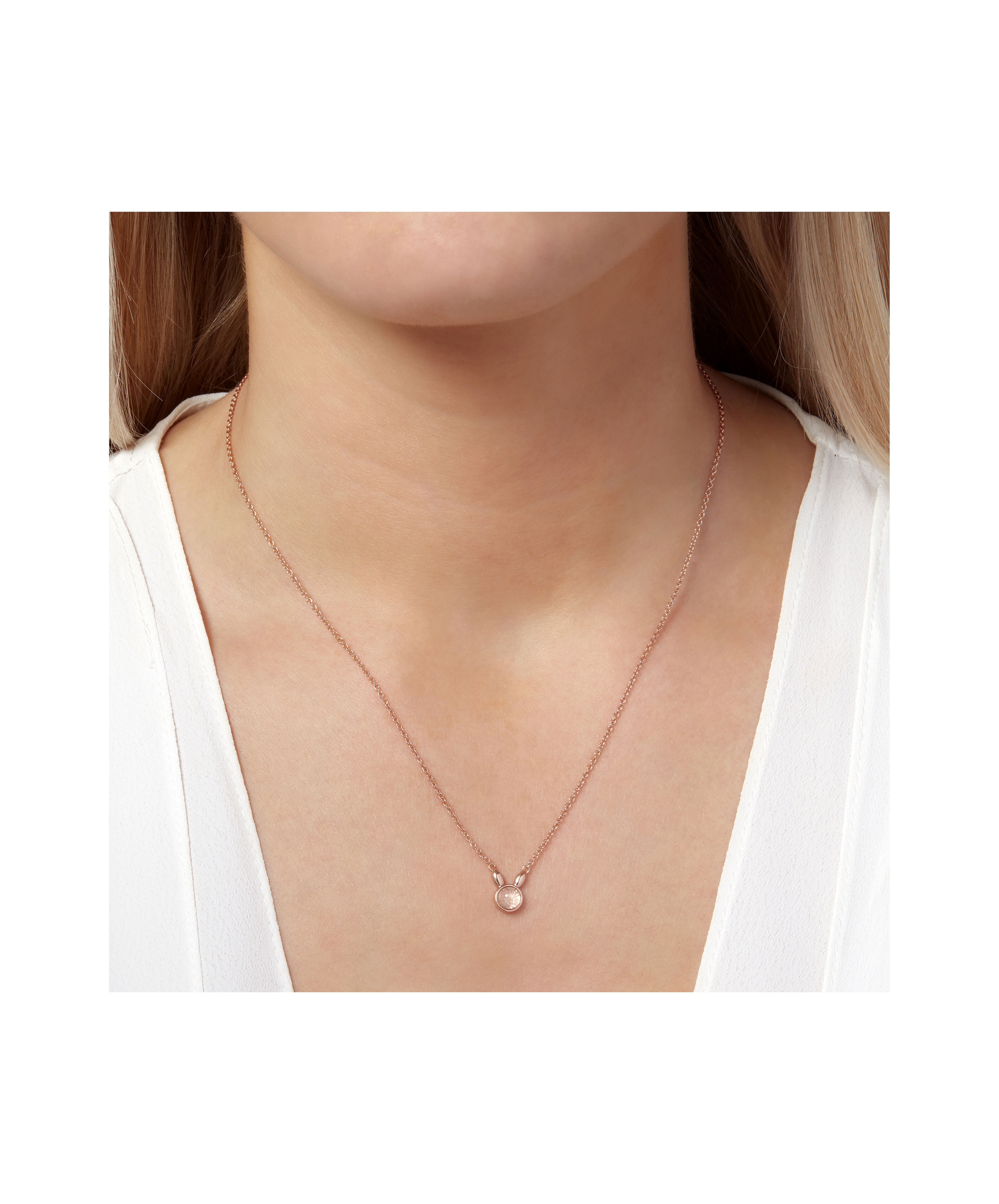 Rose Gold Ruby, Crystal, No Stone Necklaces | QP Jewellers