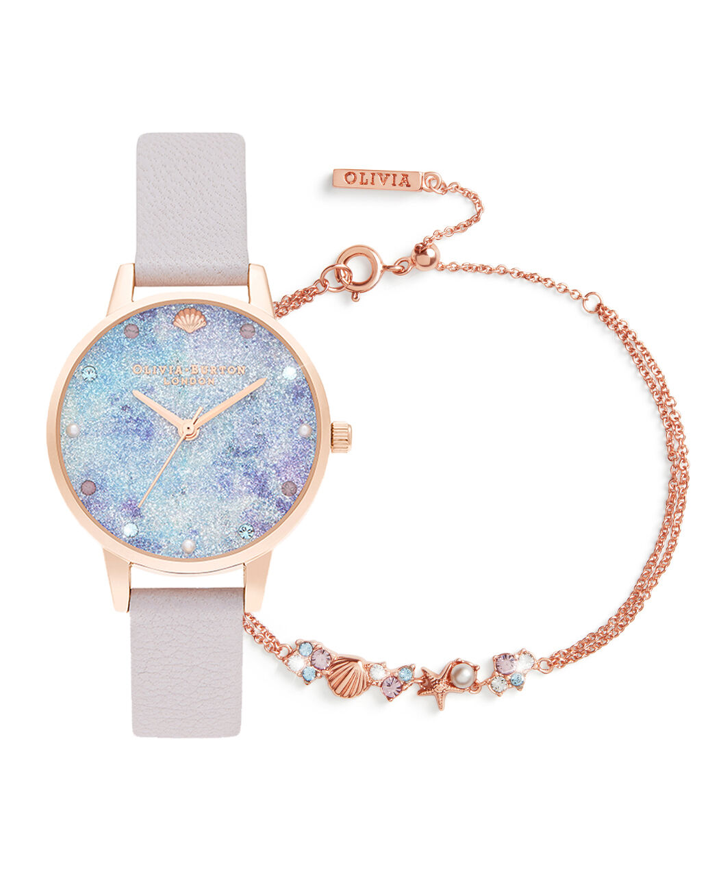 OLIVIA BURTON 限定 腕時計 ブレスレット セット Under the Sea Deep Sea Dial, Pearl Lilac Strap & RG Watch with Lilac & RG