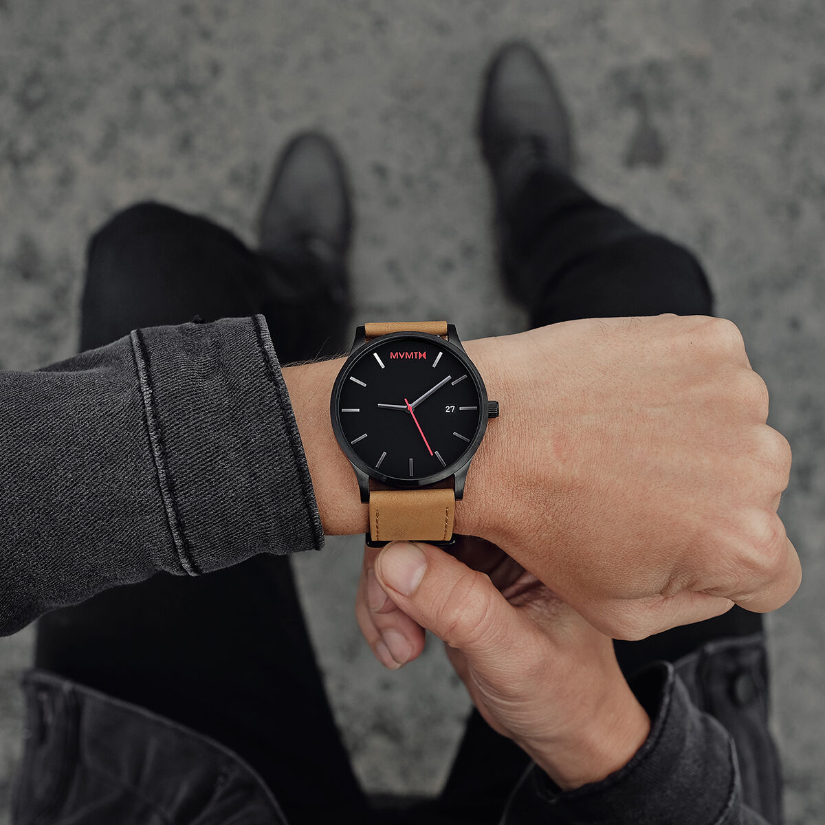 Mvmt classic black tan shop
