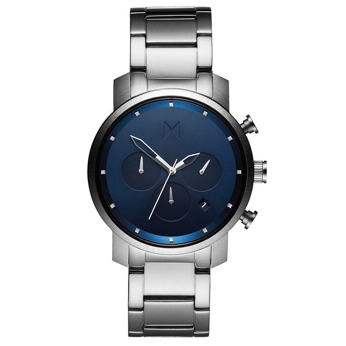 Navy Silver Men's Watch, 40mm