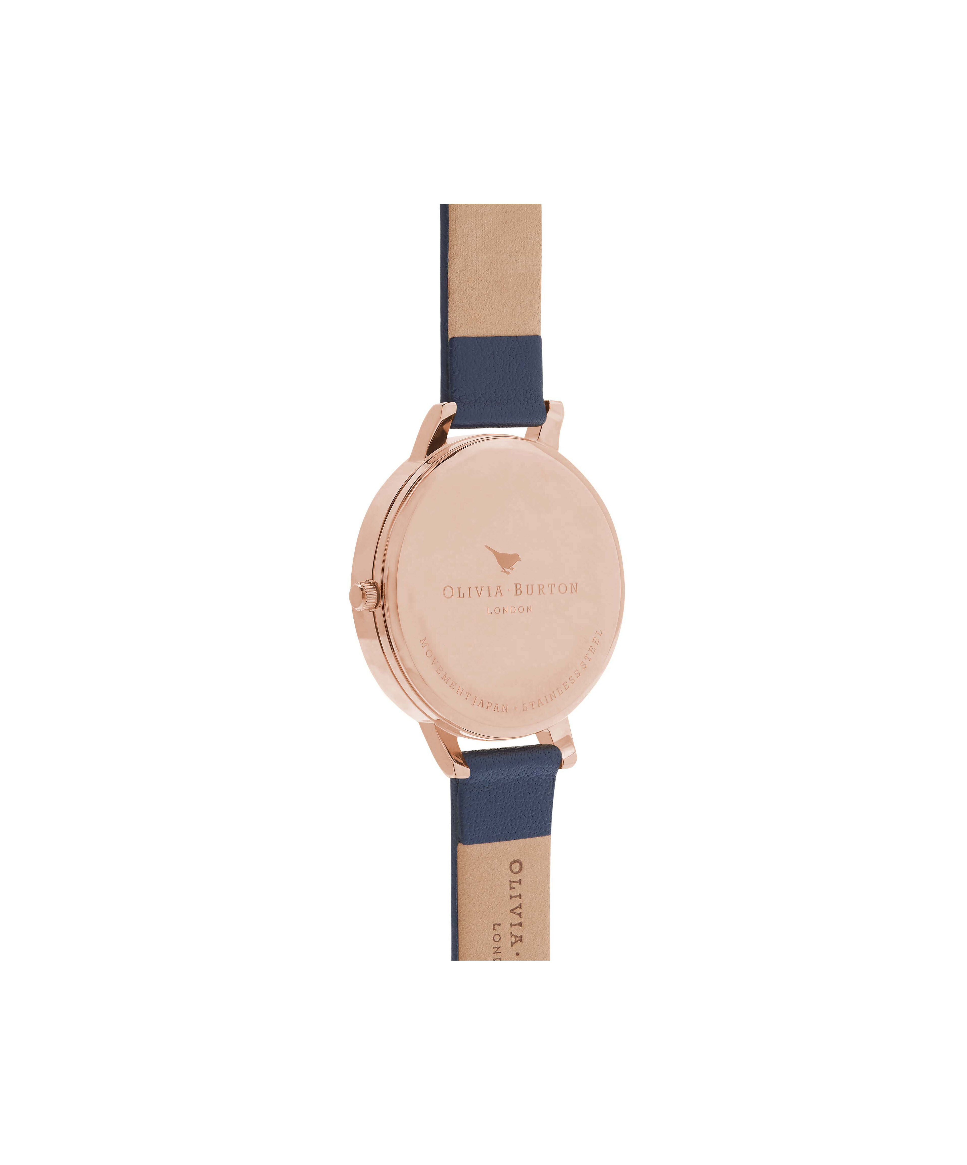 Big Dial Navy And Rose Gold Watch Olivia Burton London