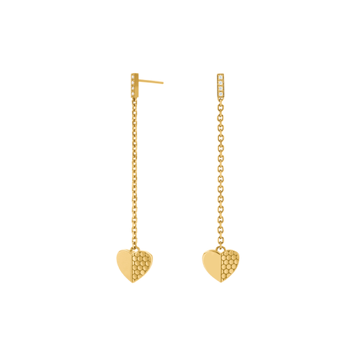 Movado Heart Charm & Diamond Drop Earrings