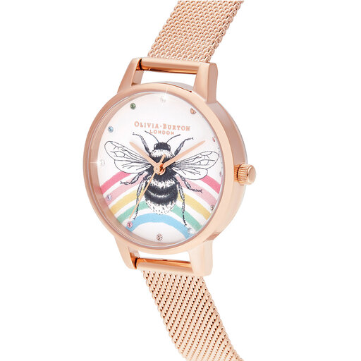 Illustrated Animals Rainbow Bee Women's Watch, 30mm