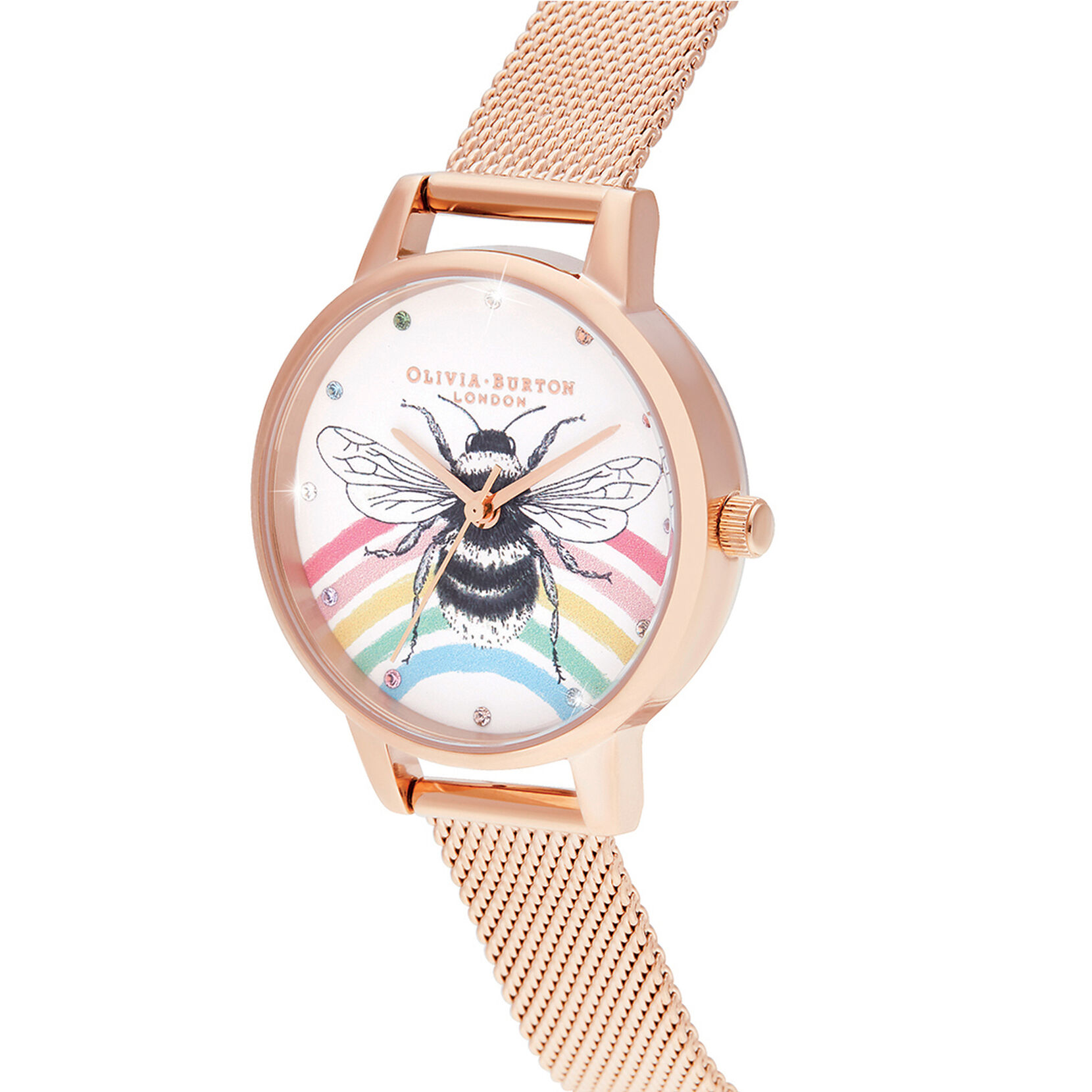 Illustrated Animals Rainbow Bee Women's Watch, 30mm