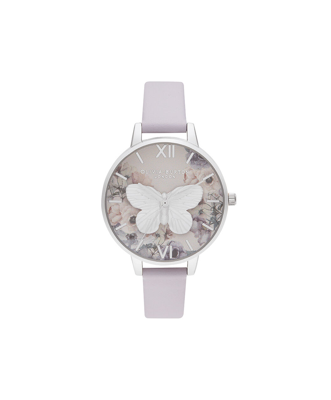 Olivia Burton 3D Butterly Parma Violet Silver Watch Parma Violet