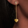 Heart Charm and Diamond Drop Women's Earrings
