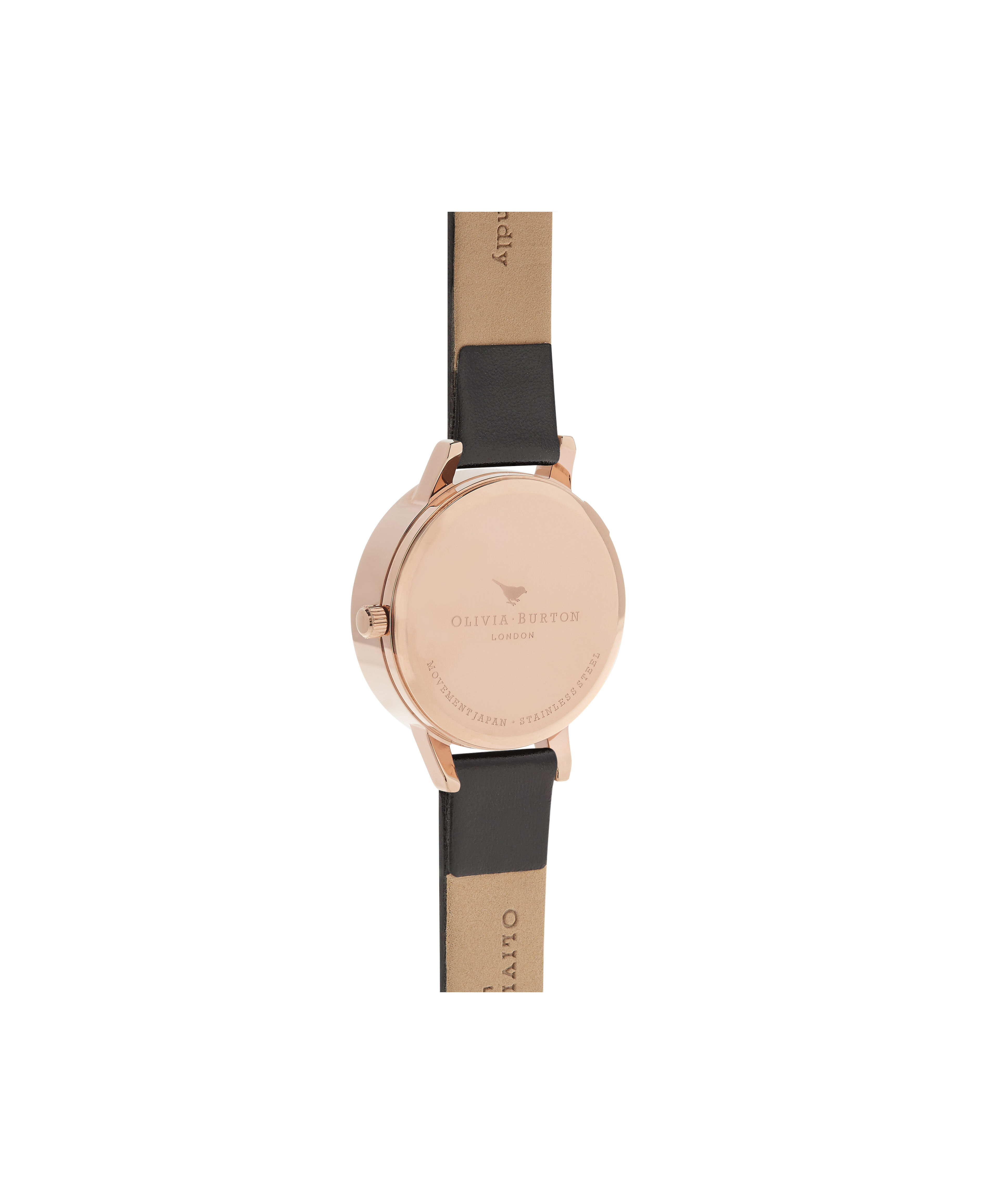 Olivia Burton Movado Company Store Ladies Busy Bee Black Rose Gold Watch