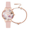 Sunlight Floral Women's Watch & Lucky Bee Bracelet Gift Set, 30mm