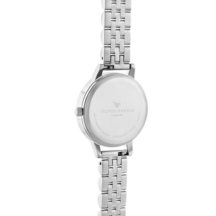 Abstract Florals Silver Bracelet Watch
