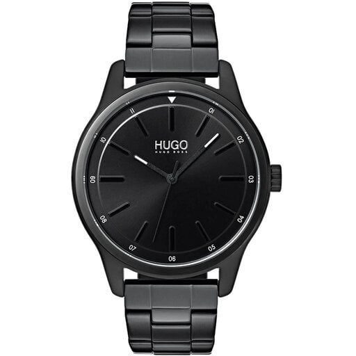 HUGO Men's #DARE Black Plated Watch