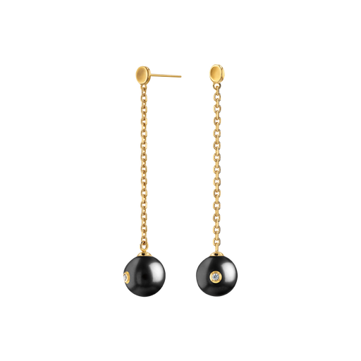 Pearl With Diamond Accent Drop Women's Earrings