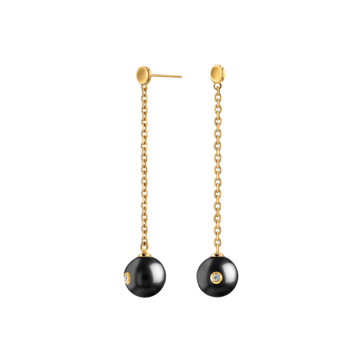 Movado Pearl With Diamond Accent Drop Earrings