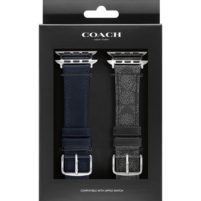 Coach Apple Watch Signature Canvas Strap, 42mm & 44mm - Black