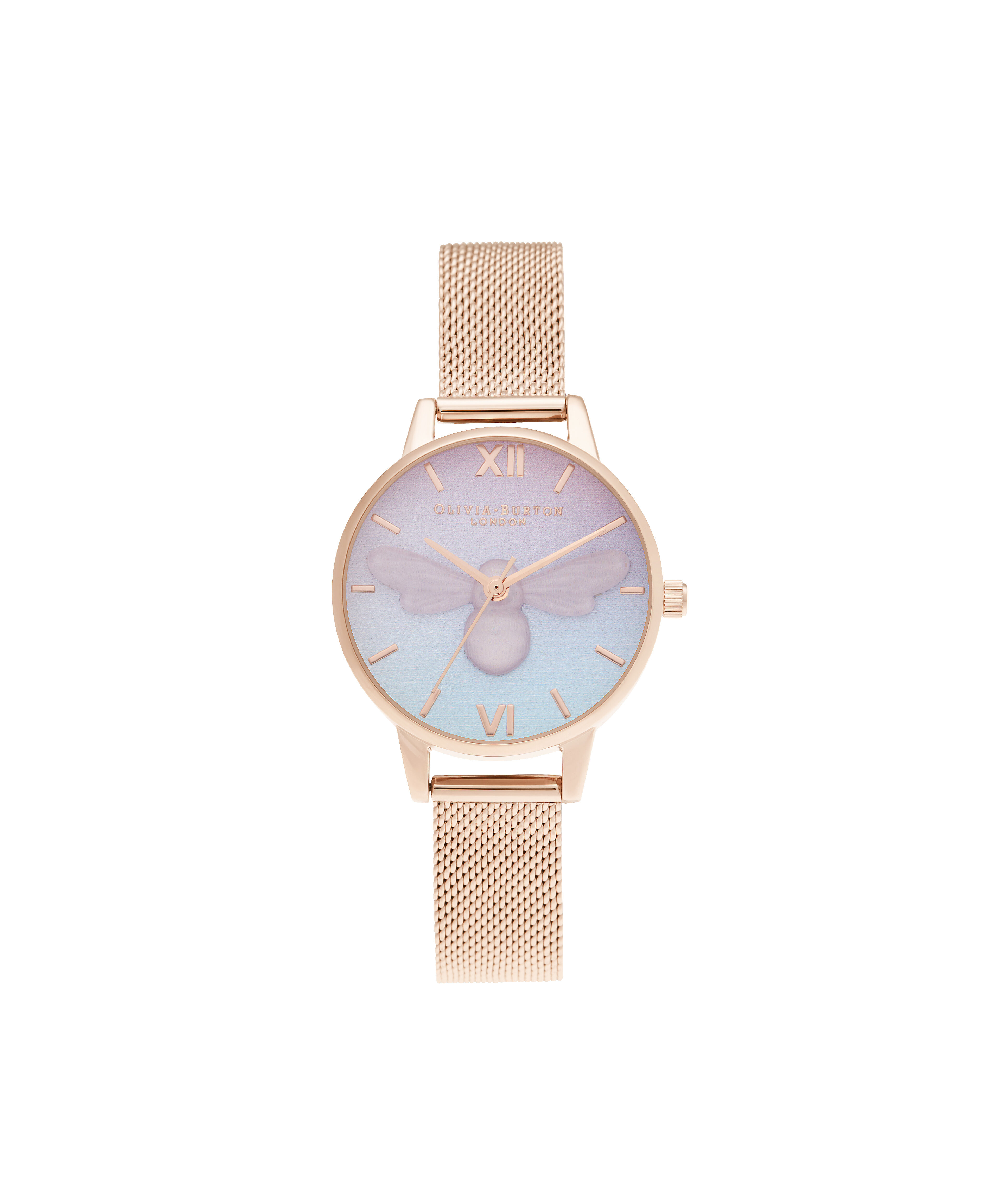 Sweet Bee Midi Rose Gold Mesh Watch Olivia Burton London